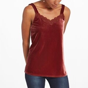 NIC + ZOE Petite Velvet Lace Cami | Size Large